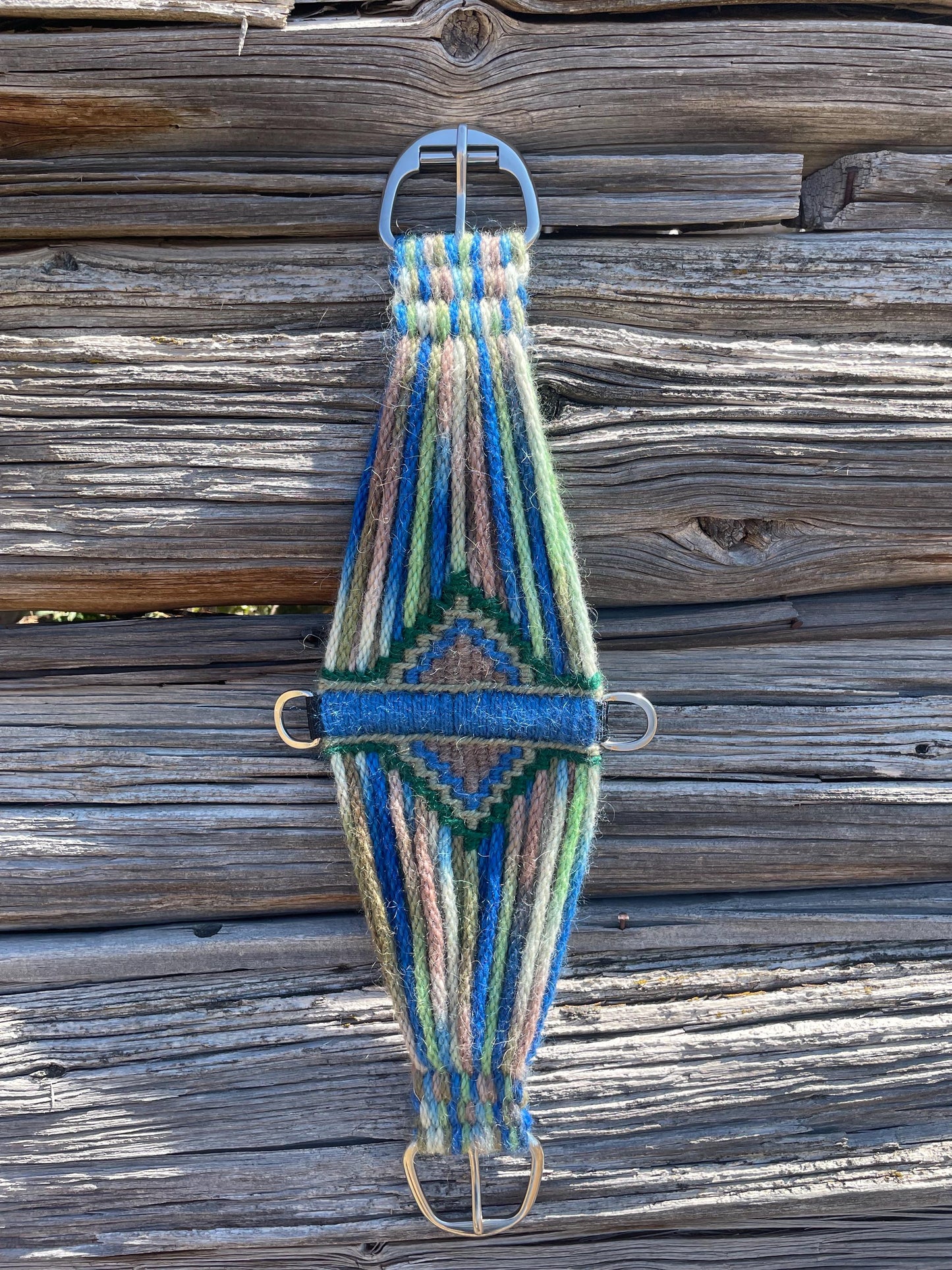 28” Mohair Roper Cinch-Tie-dye blues and greens.