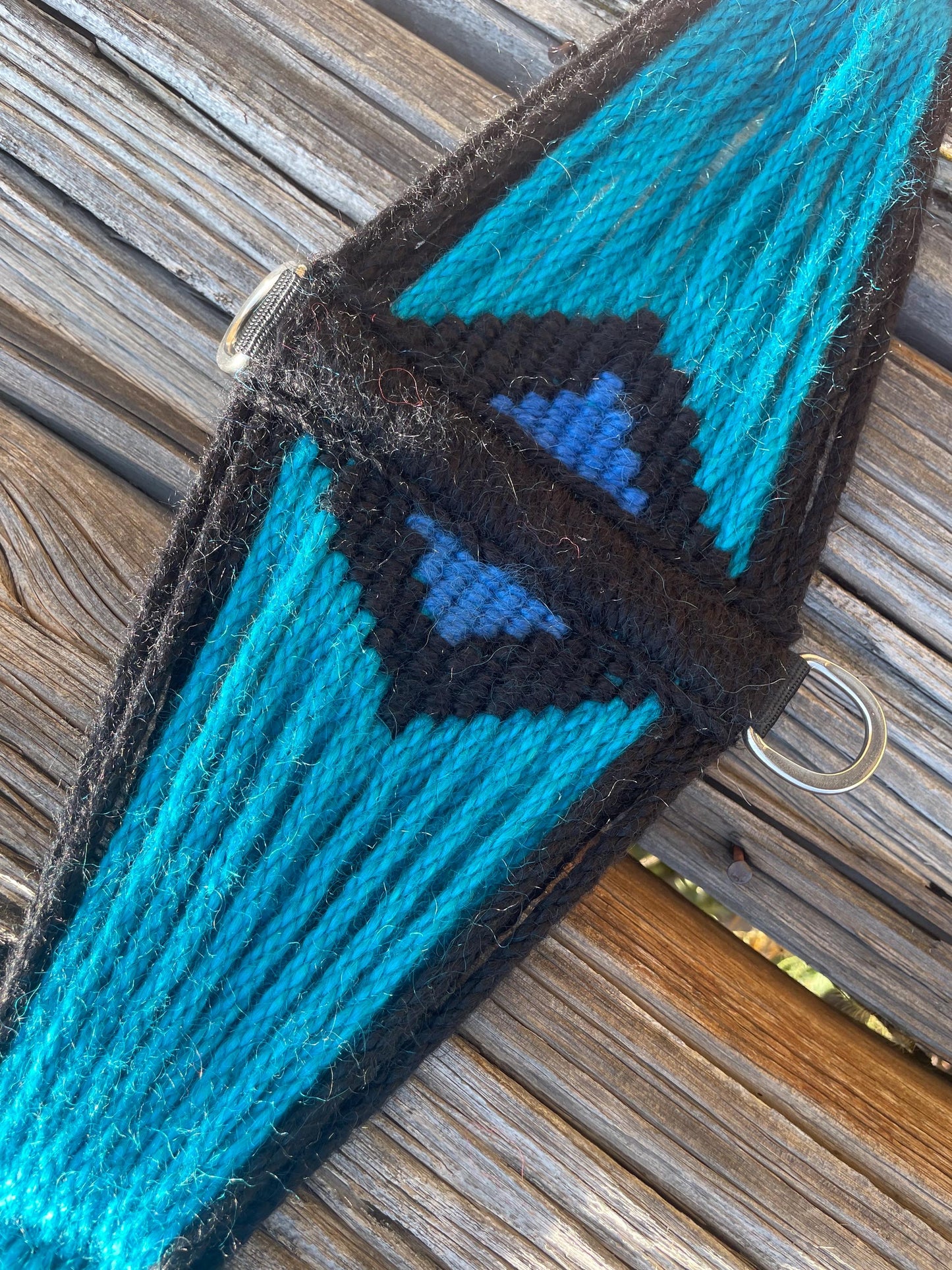 28” Mohair Roper Cinch-Teal, Black & Blue