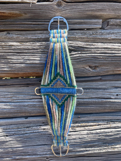 28” Mohair Roper Cinch-Tie-dye blues and greens.