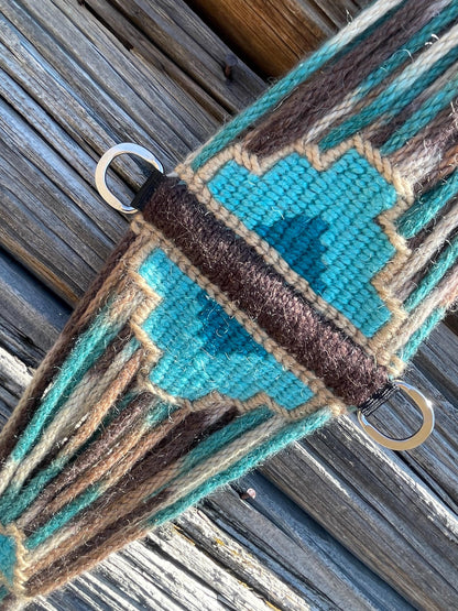 31” Mohair Roper Cinch-Tie-dye Turquoise & Brown.