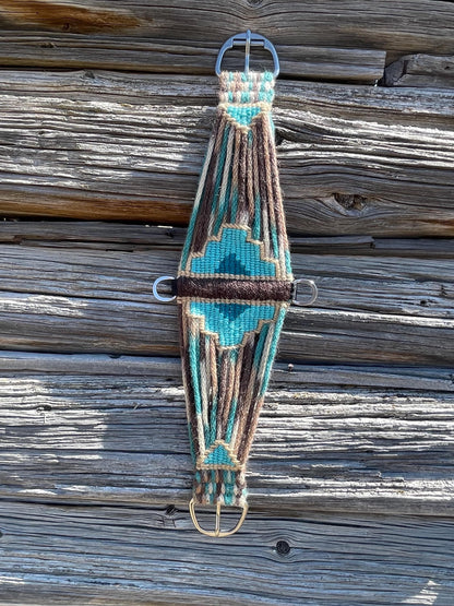 31” Mohair Roper Cinch-Tie-dye Turquoise & Brown.