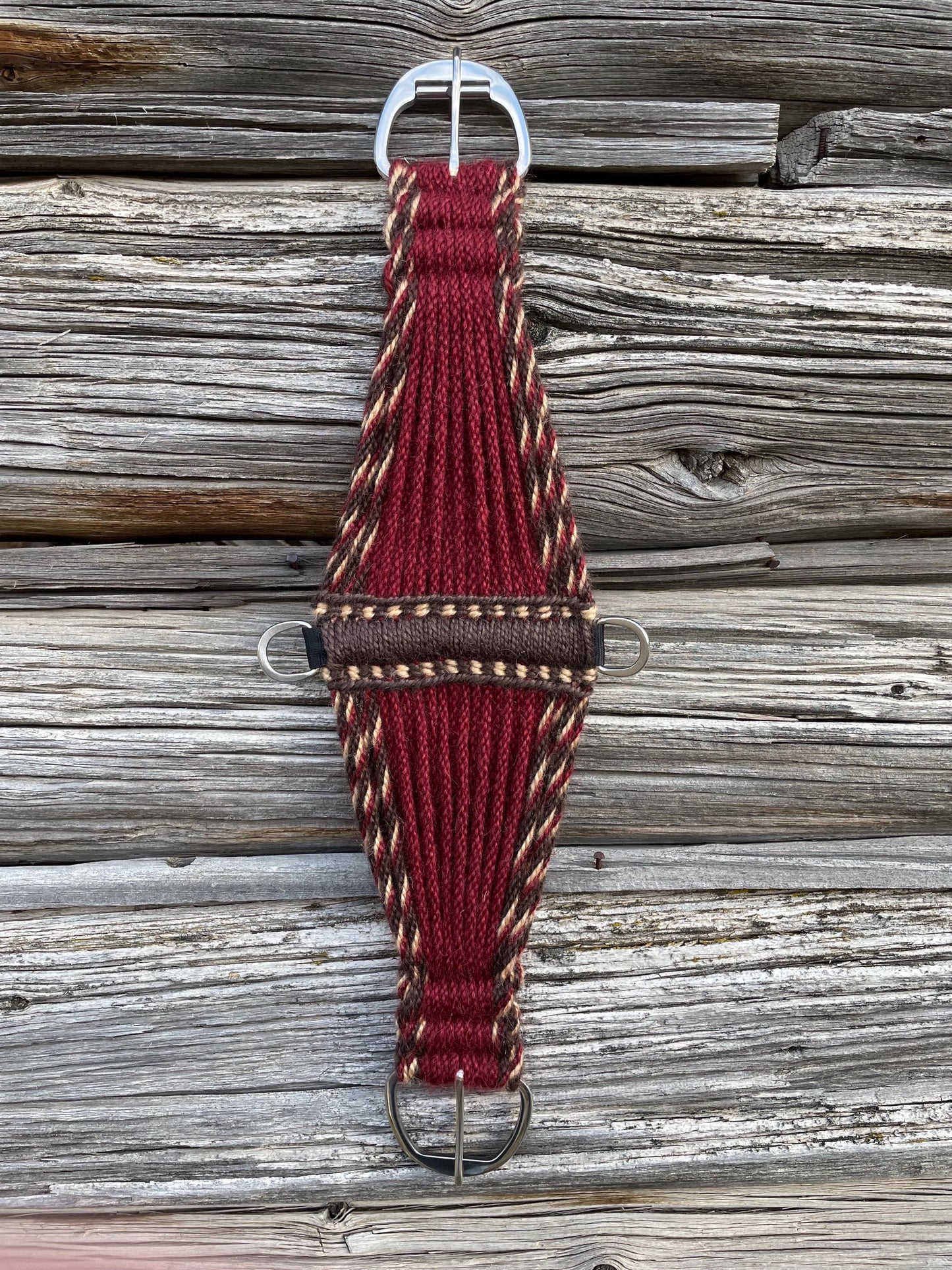 28” Mohair Roper Cinch-Cranberry and brown