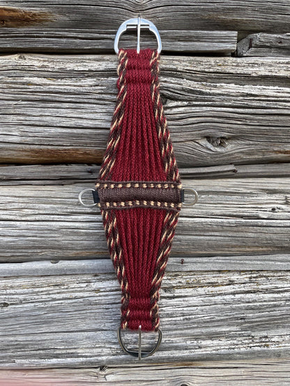28” Mohair Roper Cinch-Cranberry and brown