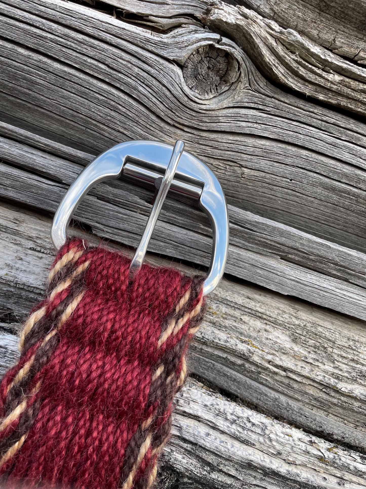 28” Mohair Roper Cinch-Cranberry and brown