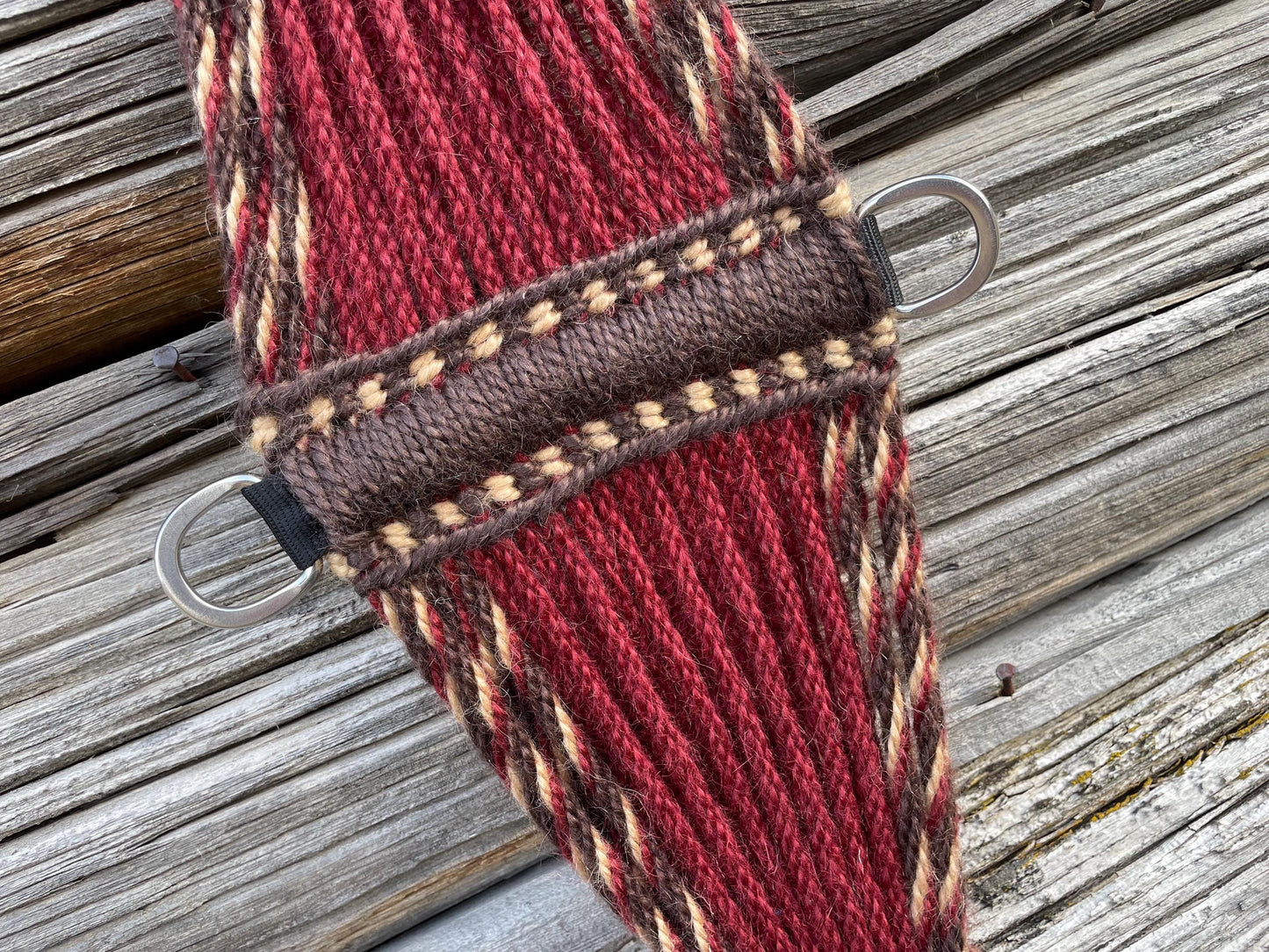 28” Mohair Roper Cinch-Cranberry and brown